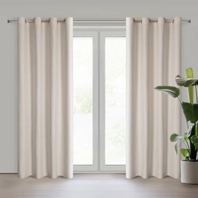 Zasłona gotowa matowa elegancka beżowa na przelotkach 140x250 cm
