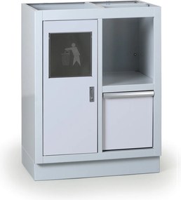 Szafka warsztatowa z koszem na śmieci do blatu G2, 680 x 455 x 910 mm, szary