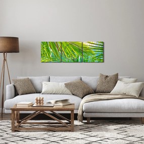 Obraz - Liście palmowe (z zegarem) (90x30 cm)
