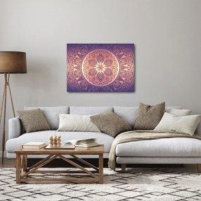 Obraz - Mandala na fioletowym gradiencie (70x50 cm)