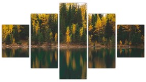 Obraz leśnego jeziora (125x70 cm)