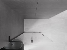 Mexen Velar L ścianka prysznicowa rozsuwana Walk-in 110 x 200 cm, transparent 8 mm, czarna - 871-110-003-03-70