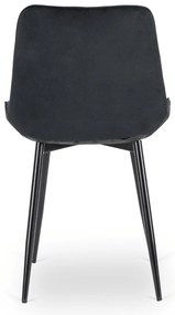 Zestaw Stół Kwadratowy Rozkładany MAX 80-160 cm Dąb Craft/Czarny i 6 Krzeseł Tapicerowanych CHRIS Czarnych Nowoczesnych