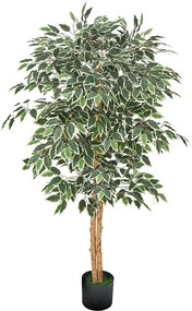 Sztuczne Drzewa SucceBuy 150 cm Sztuczne Drzewo, Dekoracyjna Roślina z PE w Czarnej Doniczce, Realistyczny Pień i Zielone Liście, Sztuczny Fikus do Biura, Salonu