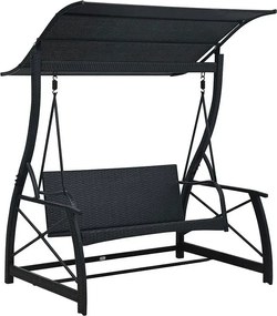 Nowoczesna huśtawka ogrodowa Senea - czarna