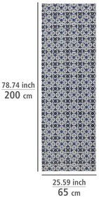Biało-niebieski plastikowy dywanik łazienkowy 65x200 cm Murcia – Wenko