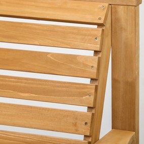 Outsunny Zestaw Balkonowy 3-częściowy z Drewna, Odporne na Warunki Atmosferyczne, Zestaw Mebli Ogrodowych z Lamelkowym Designem, Otwór na Parasol, Brązowy | Aosom PL