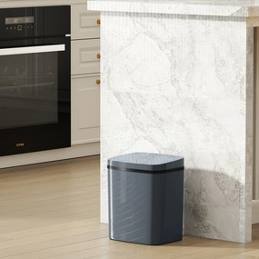 HOMCOM Kosz z czujnikiem 15L Elektryczny kosz z dwoma trybami otwierania, do biura, kuchni, 27,6 x 21,4 x 33,5 cm, szary | Aosom PL