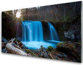 Obraz Akrylowy Słońce Wodospad Natura