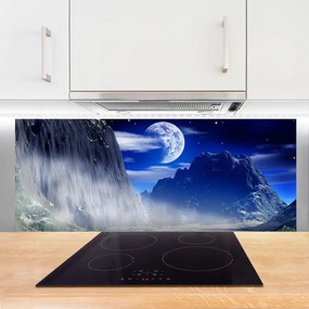 Panel Szklany do Kuchni Szczyty Gór W Świetle Księżyca