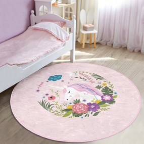 Różowy dywan dziecięcy ø 100 cm Comfort – Mila Home