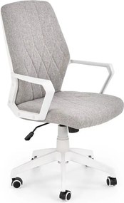 Minimalistyczny fotel biurowy materiałowy - popielaty + biały T3-H59