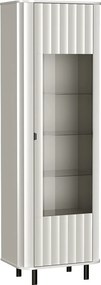 Witryna MODERNO 200 x 65,3 cm, Stojąca witryna do Salonu, Biały