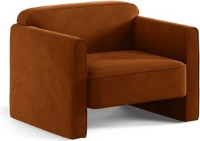 Aksamitny fotel w kolorze terakoty Abby – Micadoni