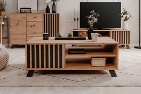Stolik kawowy z lamelami Medan dąb artisan/antracyt