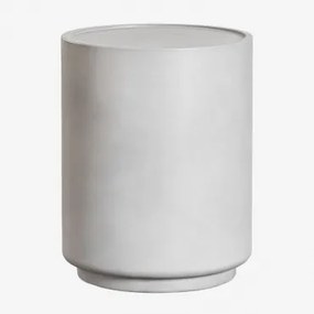 Stolik Nocny Okrągły Ø35 Cm Z Betonu Darwys Sand Grey - Sklum