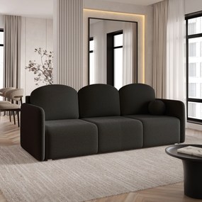 Masseno Sofa SUVI III z funkcją spania i pojemnikiem na pościel, Rozkładana sofa - Czarny, QUELLE 100