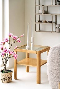 Stolik ze szklanym blatem 40x40 cm Lourmarin – House Nordic