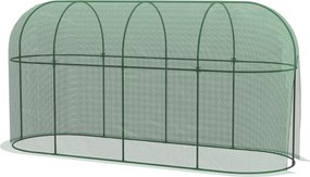 Outsunny Siatka Ogrodowa z Drzwiami Namiot Ochronny Przed Owadami Siatka Ochronna Przed Wiatrem i Szkodnikami Stal Zielony 3x1m | Aosom PL