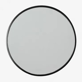 Okrągłe Lustro Ścienne Ø45 Cm Z Żelaza Oliverton Czarna - Sklum