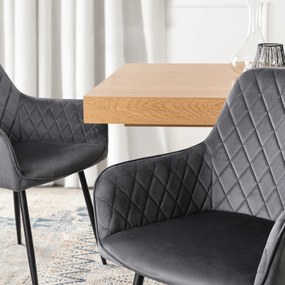 Krzesło Tapicerowane do Jadalni BRESSO Szare Welurowe Nowoczesne Loft