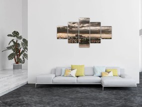 Obraz - pochmurna Praga (125x70 cm)