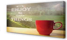 Obraz na płótnie Kubek z Napisem w Naturze