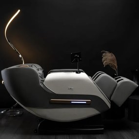 Fotel Masujący VX MAX Wypoczynkowy Relaksacyjny Szary Ekoskóra Nowoczesny