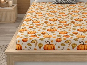 PrzytulneMieszkanie.pl Prześcieradło z mikrofibry AUTUMN PUMPKINS kolorowe 90x200 cm