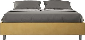 Łóżko wyposażone w stelaż z listwami tapicerowane 160x190 microfibra Okra Azelia