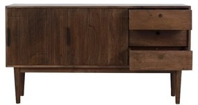 Ciemnobrązowa niska komoda z litego drewna 150x80 cm Bitika – Light &amp; Living