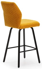 Musztardowe hokery zestaw 4 szt. 65 cm Bei – Marckeric