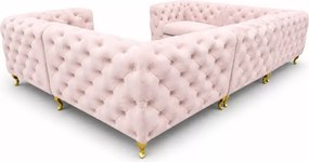Luksusowy narożnik Chesterfield Moet U z ergonomicznym siedziskiem