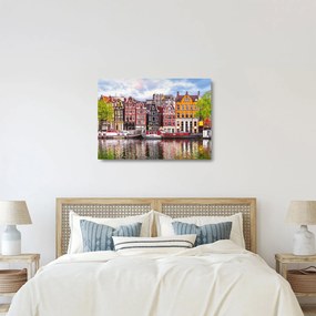Obraz na szkle - Amsterdam, domy tańca (70x50 cm)