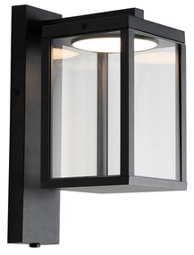 Zewnetrzna Lampa ścienna zewnętrzna czarna w tym LED i czujnik zmierzchu - Ferdinand Nowoczesny Oswietlenie zewnetrzne