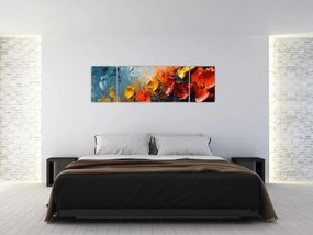 Obraz - Abstrakcyjny obraz kwiatów III. (170x50 cm)