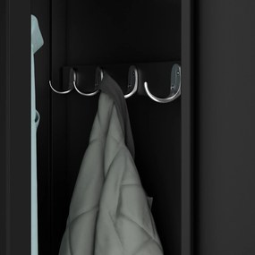 Szafka ubraniowa BHP czarna: czterokomorowa KACPER, 800 x 1800 x 500 mm
