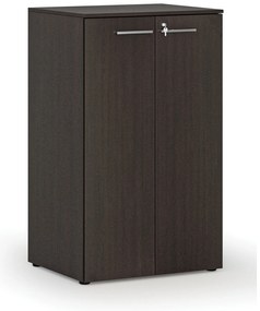 Szafa biurowa z drzwiami PRIMO WOOD, 3 półki, 800 x 640 x 1335 mm, wenge