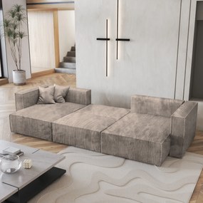 Masseno Narożnik SARMO z funkcją spania i pojemnikiem na pościel Narozniki U, Rozkładana sofa - Beżowy, POSO 02