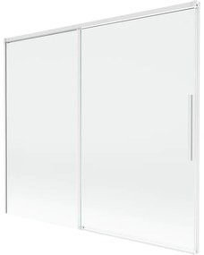 Mexen Rox parawan nawannowy 2-skrzydłowy rozsuwany 180 x 150 cm, transparent, biały - 8C9-180-001-20-00