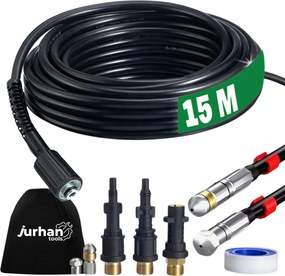 Zestaw do czyszczenia rur Premium, 15m, czarna Jurhan