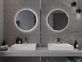 Mexen Erg lustro łazienkowe podświetlane, okragłe 60 cm, LED 6000K, antypara - 9823-060-060-611-00
