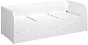 Białe łóżko skandynawskie z szufladami S0-R47