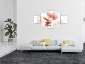 Obraz - Królik z balonami (125x70 cm)