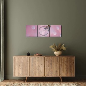 Obraz - Motyl (z zegarem) (90x30 cm)