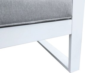 Zestaw mebli ogrodowych biały tarasowy 4 el. aluminiowych sofa, kanapa stół