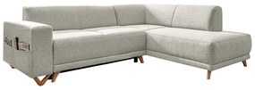 Beżowy rozkładany/ze schowkiem narożnik (prawostronny/w kształcie litery L) Classy Sophie – Miuform