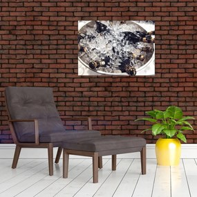 Obraz na szkle - szampan w lodzie (70x50 cm)