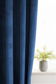 Zasłona zaciemniająca ELVIO VELVET 140x250 cm, granatowa Zawieszanie: Metalowe pierścienie