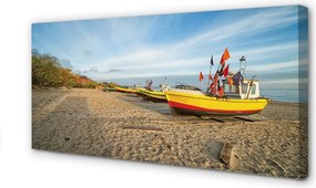 Zdjęcie na płótnie Łodzie na Plaży w Gdańsku